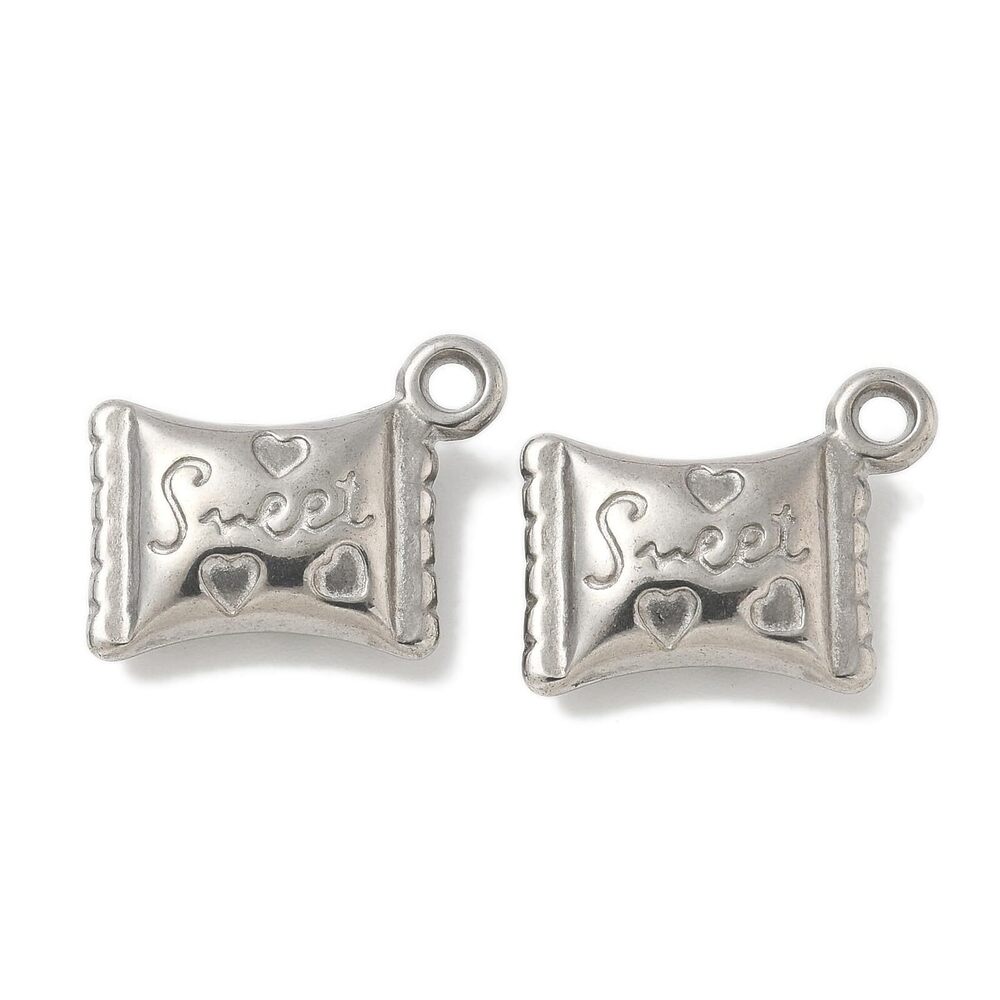 7923 20 pcs Candy Theme 304 Stainless Steel Charms Lovely Food Dessert